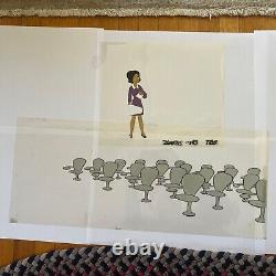 Fat Albert Animation Cel Set Up With Original Background Art 1972 Rare Collect