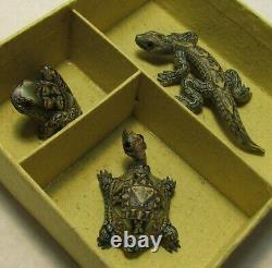 Fimo Creations Set of Three Animals by Jon Anderson With Gift Box and Card