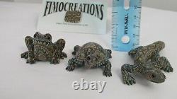 Fimo Creations Set of Three Animals by Jon Anderson With Gift Box and Card
