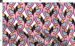 Flamingos Birds Art Tropical Nouveau 100% Cotton Sateen Sheet Set by Spoonflower