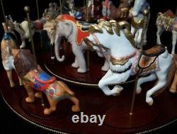 Franklin Mint Treasury Of Carousel Art 1989 Set Of 12 Animals With Wooden Displ
