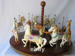 Franklin Mint Treasury of Carousel Art Complete Set of 12 Animal with Display