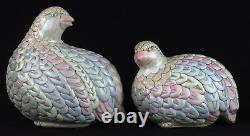 Frederick Cooper Birds Majolica Figurine Art Decor Hand Painted Pastel Set of 2