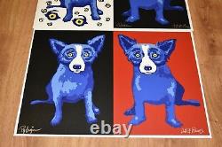 George Rodrigue Blue Dog Half N Half Set of 3 Silkscreen Print Signed Artwork