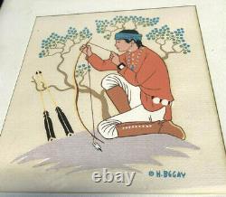H. (Harrison) Begay Listed Artist Silk Screen/ Serigraph 1950s set 5 & 1 kai sa