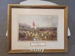 HEYWOOD HARDY HUNTING PRINT FRAMED Over the Stile AND The Find SET