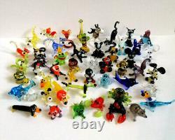 Handmade Miniature Art Glass Lampwork Animal Figurines Set (100 pcs)