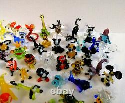 Handmade Miniature Art Glass Lampwork Animal Figurines Set (100 pcs)