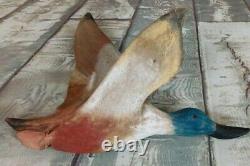 Hardy Davidson Rare Set of 3 Vintage Folk Art Wood Hand Carved Mallard Ducks