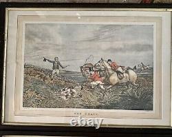 Henry Alken set of 4 framed antique equestrian hunt prints circa 1828