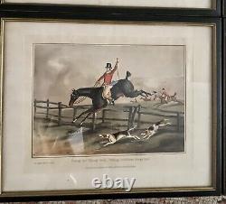 Henry Alken set of 6 framed antique equestrian hunt prints circa 1818