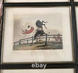 Henry Alken set of 6 framed antique equestrian hunt prints circa 1818