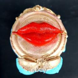 Home decor vintage glass jar art sculpture ooak sexy woman lips mouth breast set