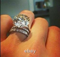 Huge Round Cut 4.80 Ct Diamond Engagement Wedding Ring For Women With 925 Silver