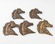 J. Triplett 1972 Horse Head Profiles Set Of 5 Wall Art Bronze Plaques Equestrian