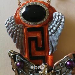 Jewelry art deco nouveau necklace retro style pendant luxury wings set butterfly
