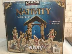 KIRKLAND SIGNATURE 14 Piece Hand Painted Nativity Set Antique Style Large 913541