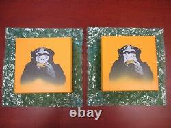 Kunstrasen Smile & Frown Set of 2 on Canvas Signed and Numbered Banksy Invader