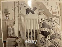 Levtex Baby BAILEY WOODLAND 5 Piece Crib With Wall Art Bedding Set Brand New
