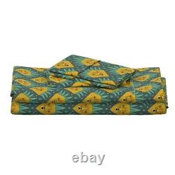 Lion Animal Wild Art Deco Jungle Gold 100% Cotton Sateen Sheet Set by Roostery