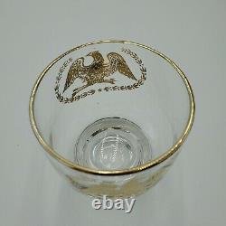 Mid Century Modern Barware Eagle Print 8pc Set Whiskey Glasses Tray Ice Bucket