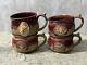 Mountain Arts Pottery Soup Chowder Bowls Mugs Medallion Animals Set/4 Bozeman Mt