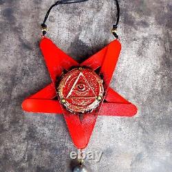 Necklace talisman pendant magic amulet pentagram wicca eye finger witch pentacle