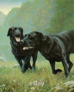 Nigel Hemming WORK REST & PLAY SET (Unframed) Black Labradors Labs Gun Dogs Art