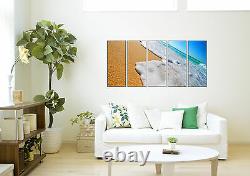 Ocean Wave on Beach Photo Canvas Prints Framed Wall Art Ready to Hang Home Decor