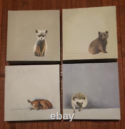 Oopsy Daisy Set Of 4 Baby Animals Cathy Walters Canvas Wall Hanging Art 6 x 6