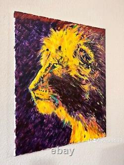 Original 3 Pieces Of Big Cat Acrylic Paintings Set Acrylic On Canvas Unframed