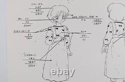 Original Ranma 1/2 Akane Tendo Anime Production Setting Notes Pencil Douga Copy