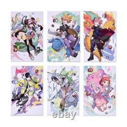 Overseas Pokesen Limited Naoki Saito Poster A set of 6 Pokemon Trainers