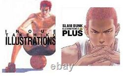 PLUS SLAM DUNK ILLUSTRATIONS vol 1 2 book comic set takehiko inoue art anime