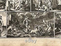 Poseidon Fountain Christening Mythology 1784 Antique Copperplate Illustration