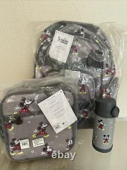 Pottery Barn Large Backpack Lunch box Water Bottle Set MICKEY MOUSE Disney New