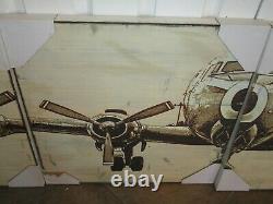 Pottery Barn Planked Fir Airplane Panels Set of 4 wall art New