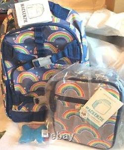 Pottery barn SET Rainbow LARGE Heart BACKPACK + LUNCH BOX+ BUTTERFLY Bag school