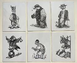RARE Set of Six Art Prints on Cardboard by DON HIGGINS Signed Sealed