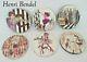 Rare Henri Bendel New York Coaster Set Of 6 Zenou Café Party Girl Whippet