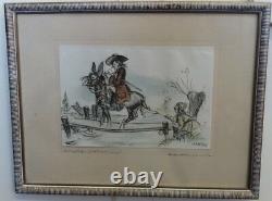 Rare Set of 6 Donkey Tails by Carl Ernest Fischer 1947 Signed Lithographs