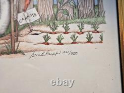 Rare Vintage Sue Rupp Hand Drawn Mother Rabbit and Child Proofs, set of 2, 1998s