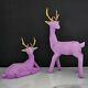 Resin Reindeer Couple Showpiece Modern Art Deer Statue Animal Figurine Set Of 2