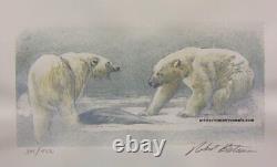 Robert BATEMAN Polar Bear Predator 3 Print art set original Hand Coloured Signed