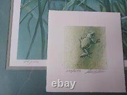 Robert Bateman Beach Grass & Tree Frog TWO PIECE Limited Edition SET Framed