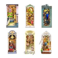 Rolife 7 Sets Book Nook Shelf 3D Wooden Puzzle Dollhouse Decor Adult Xmas Gifts