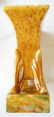 Royal Haeger Royal Hickman 3 Piece Art Deco Vase Tigers Console Set 1946