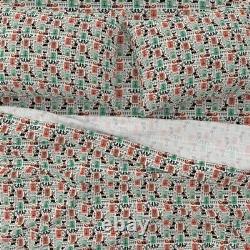 Scandinavian Scandi Art Rabbit Fox 100% Cotton Sateen Sheet Set by Spoonflower