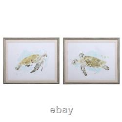 Sea Turtle Study 20.75 inch Watercolor Print (Set of 2) 25.25 inches wide by