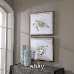 Sea Turtle Study 20.75 inch Watercolor Print (Set of 2) 25.25 inches wide by